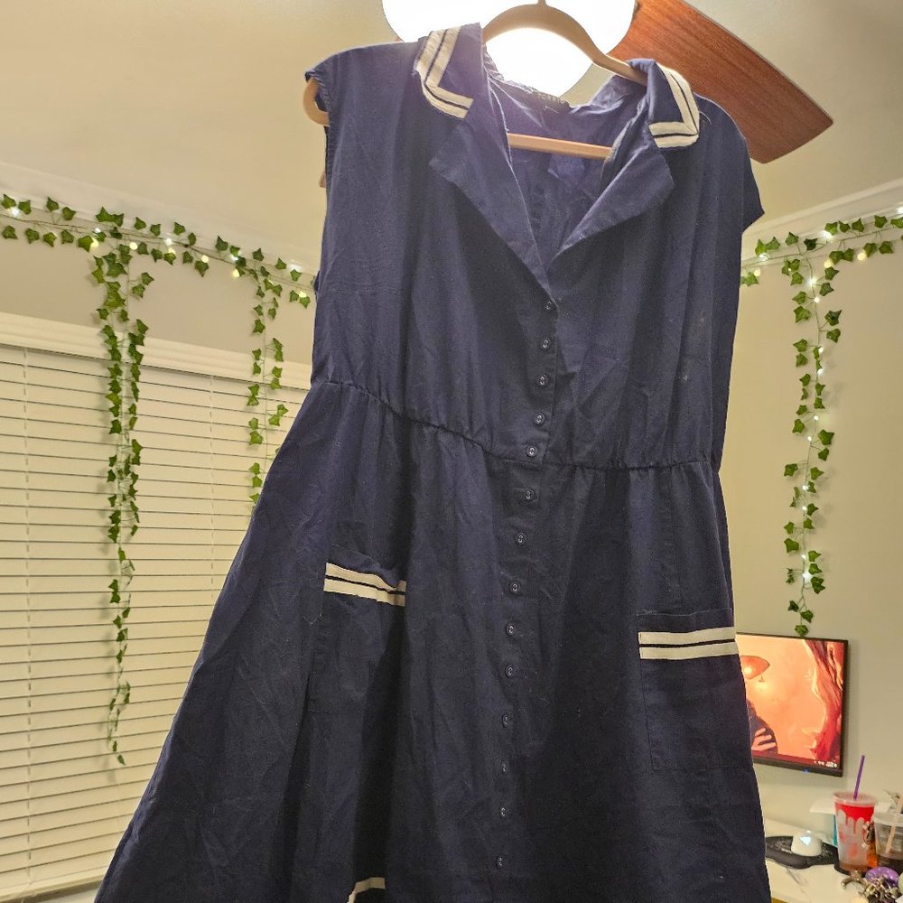 Torrid Navy Blue Retro Chic Sailor Dress